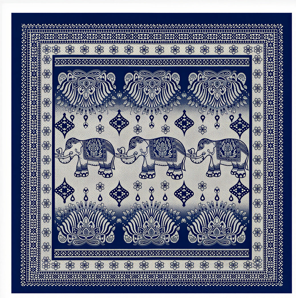 Thai Elephant Cotton Bandana & Scarf – 54 x 54 cm – Choose Your Pattern