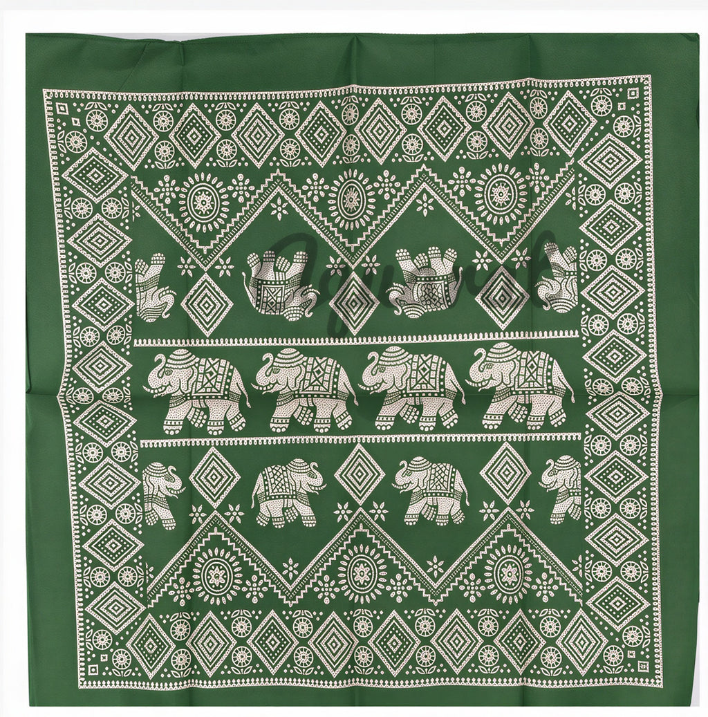 Thai Elephant Cotton Bandana & Scarf – 54 x 54 cm – Choose Your Pattern