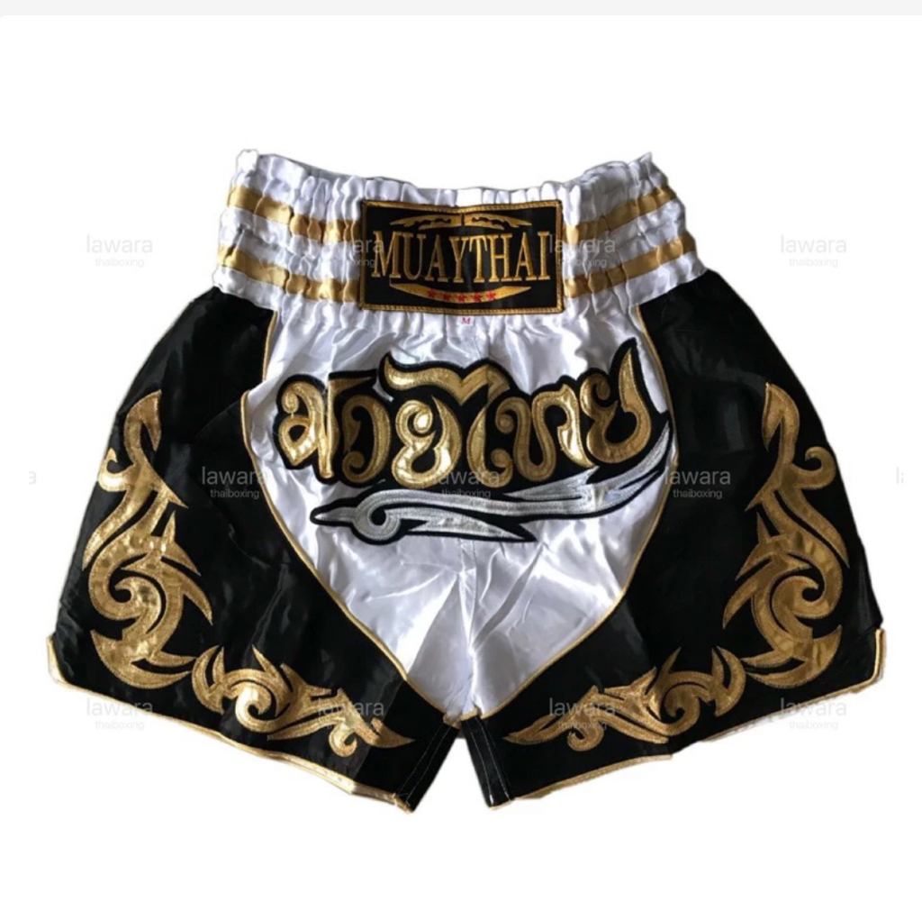 Thai Embroidered Muay Thai Shorts, Traditional Side Pattern