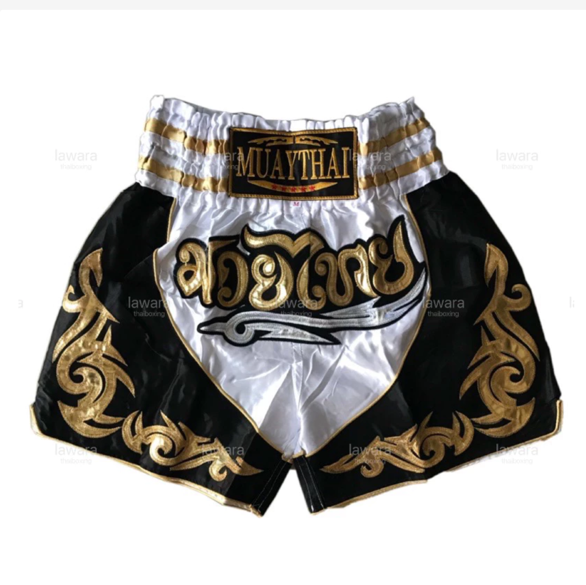 Thai Embroidered Muay Thai Shorts, Traditional Side Pattern