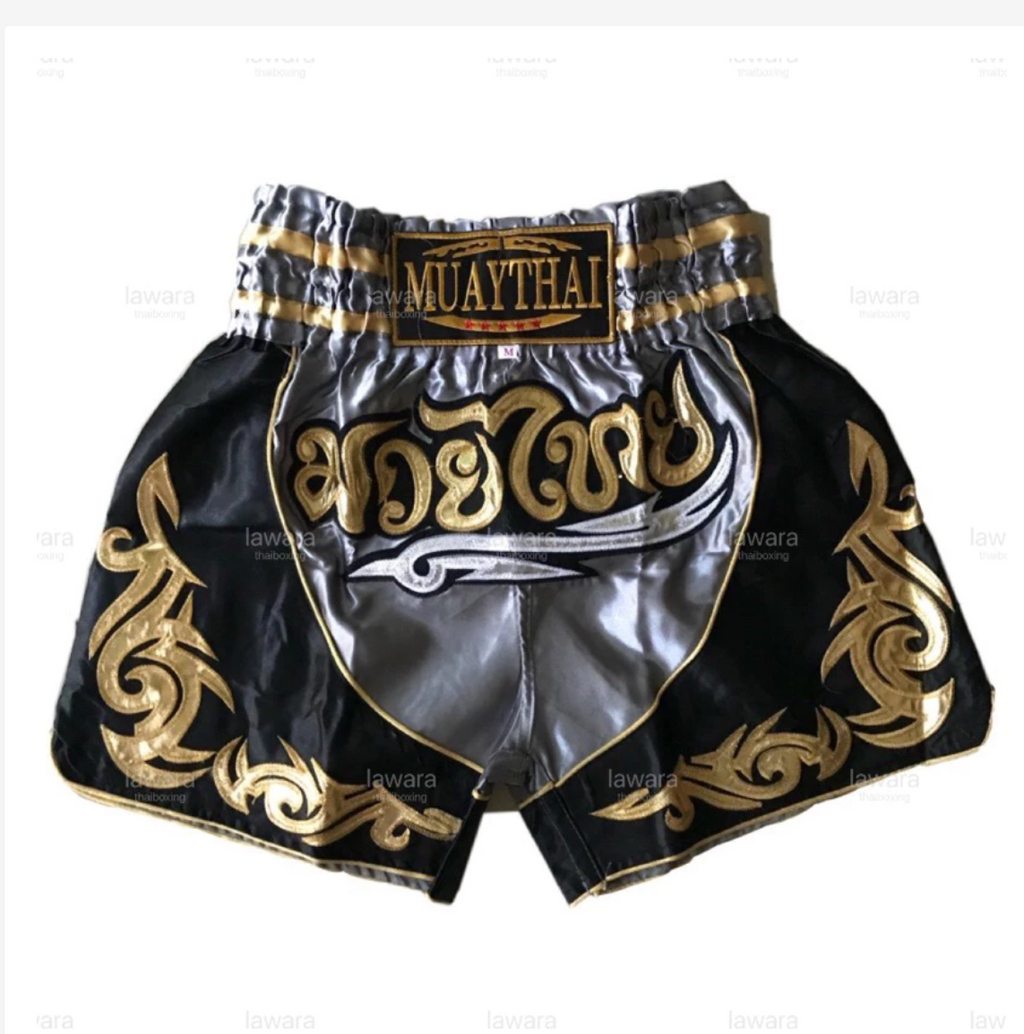 Thai Embroidered Muay Thai Shorts, Traditional Side Pattern