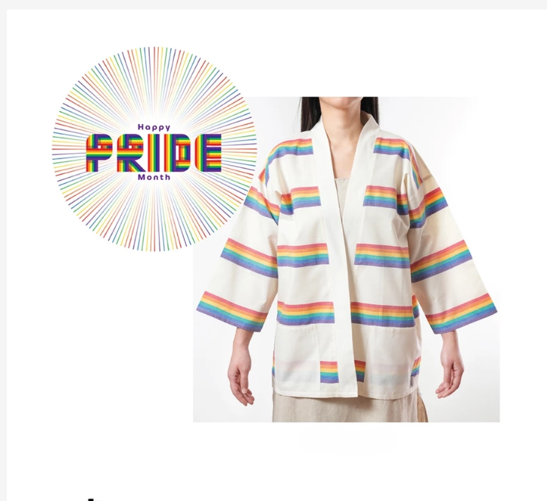 Pride Rainbow Cotton Yukata Robe, Thai Woven Festival Cover-Up