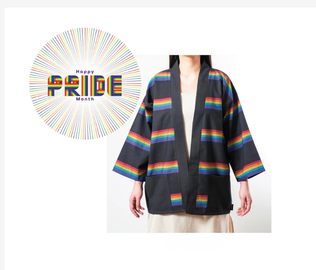 Pride Rainbow Cotton Yukata Robe, Thai Woven Festival Cover-Up