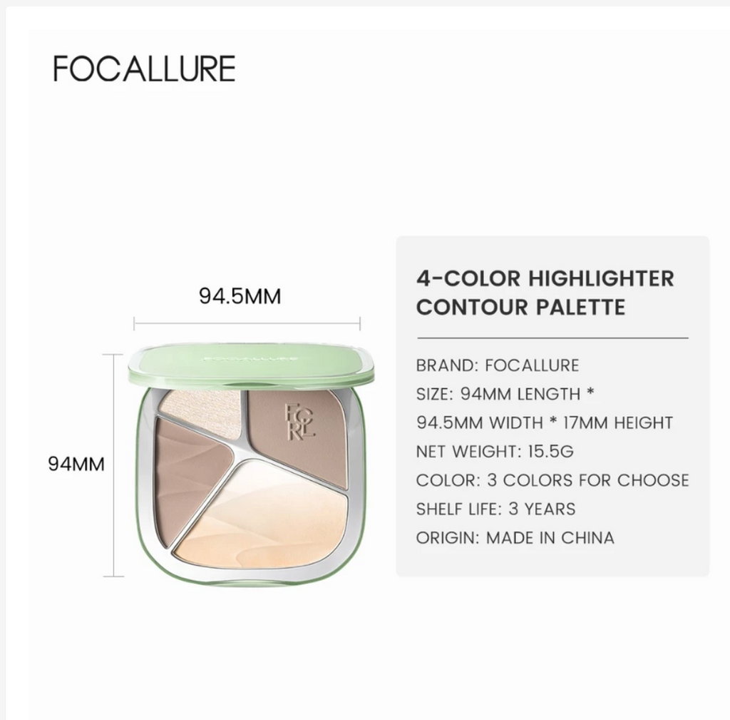 FOCALLURE Gradient Highlighter & Contour Palette, 5-Shade Face Sculpting Palette