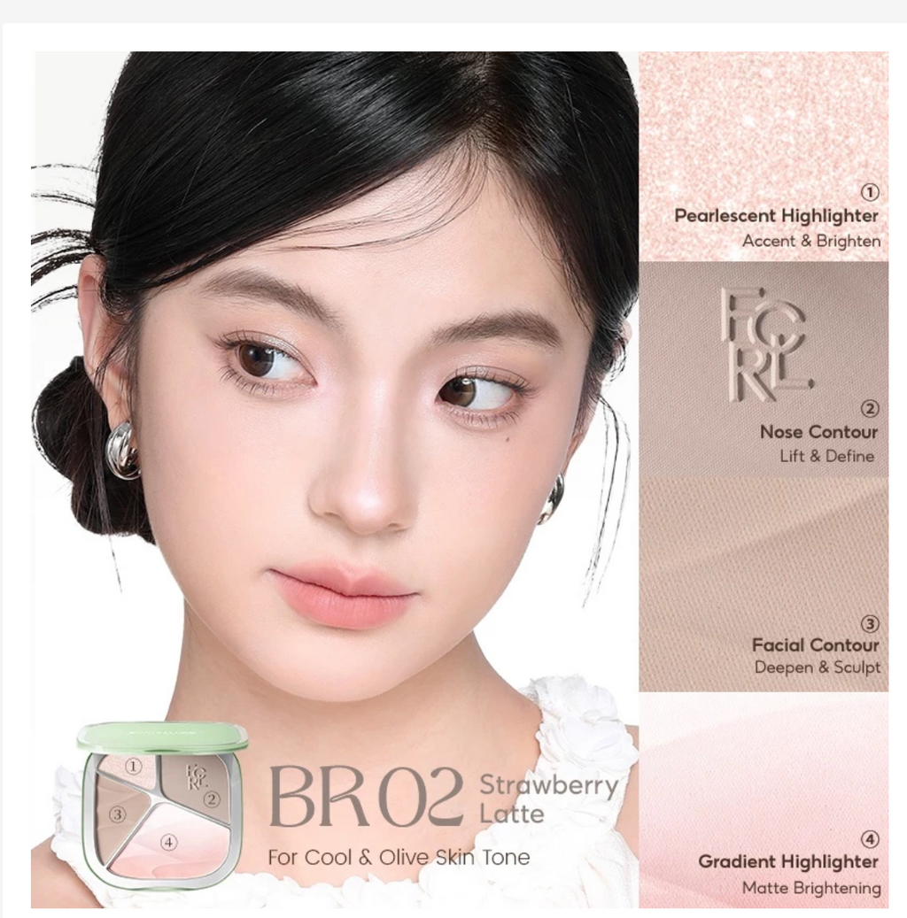 FOCALLURE Gradient Highlighter & Contour Palette, 5-Shade Face Sculpting Palette