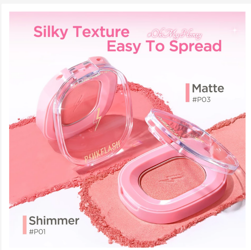 PINKFLASH OhMyHoney Blush, Soft Powder Natural Cheek Blush