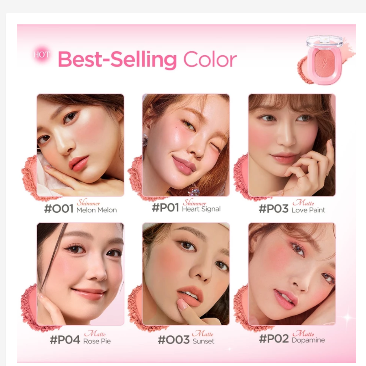 PINKFLASH OhMyHoney Blush, Soft Powder Natural Cheek Blush