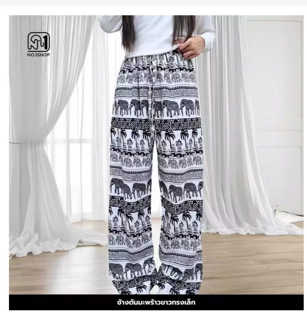 Thai Printed Straight-Leg Pants – Free Size, 53 Designs