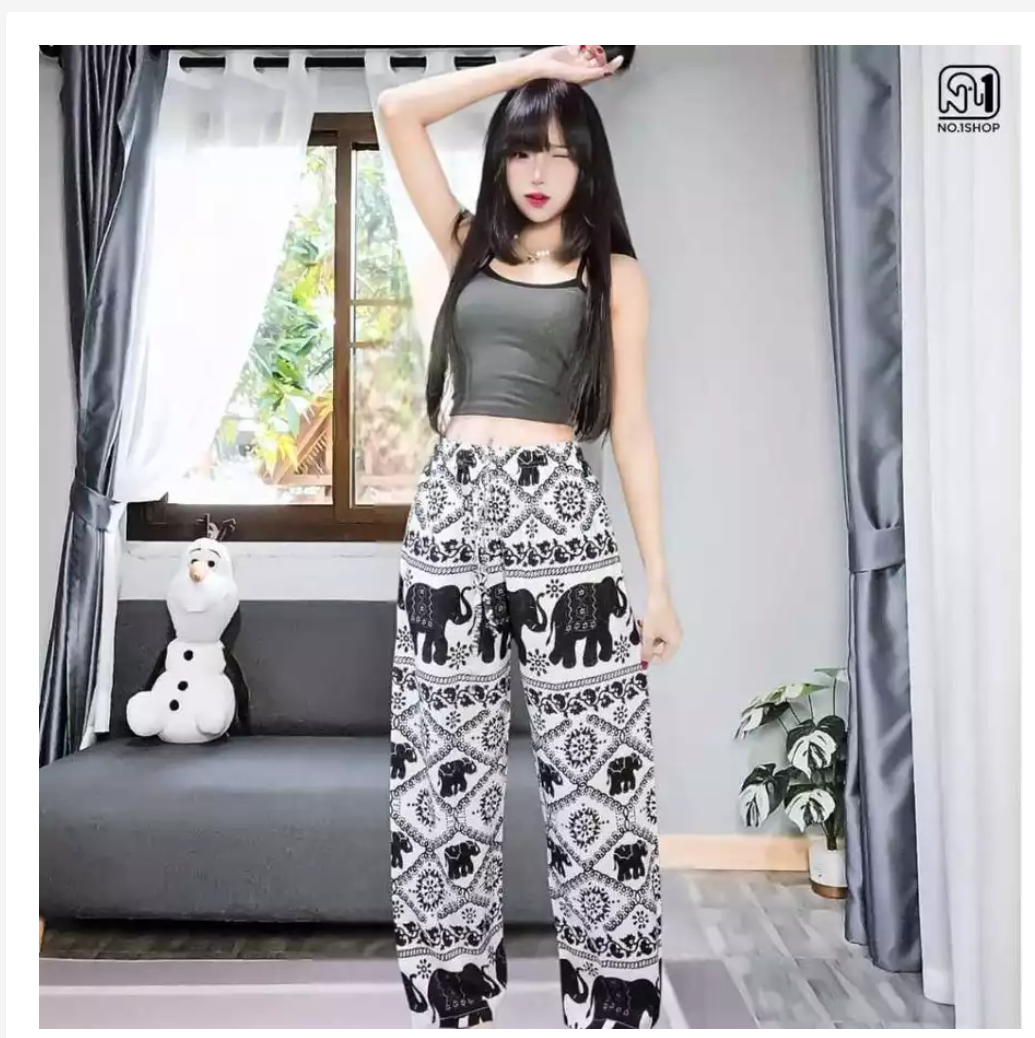 Thai Printed Straight-Leg Pants – Free Size, 53 Designs