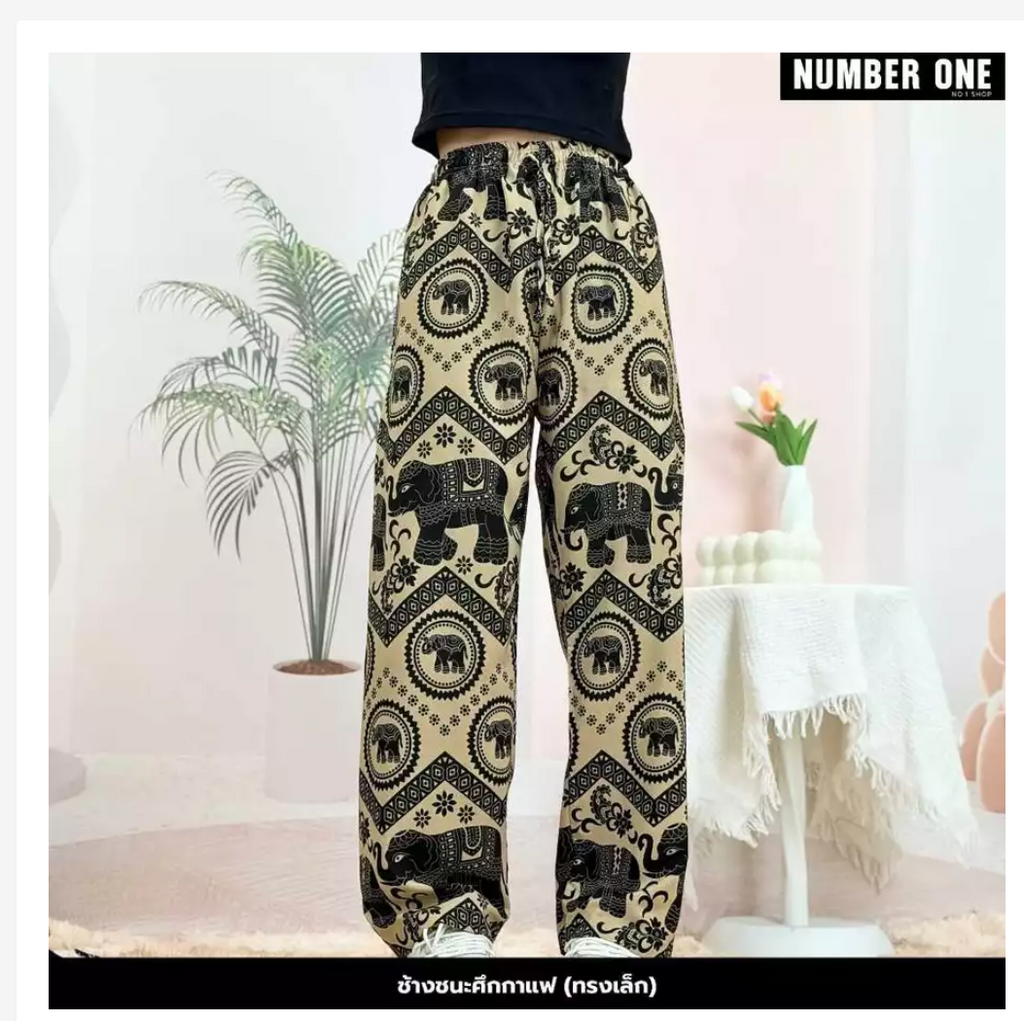 Thai Printed Straight-Leg Pants – Free Size, 53 Designs