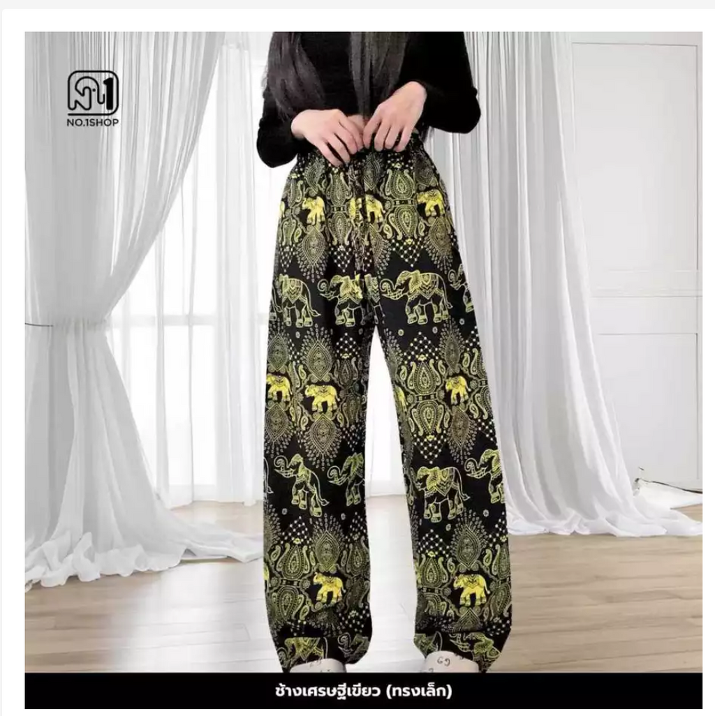 Thai Printed Straight-Leg Pants – Free Size, 53 Designs