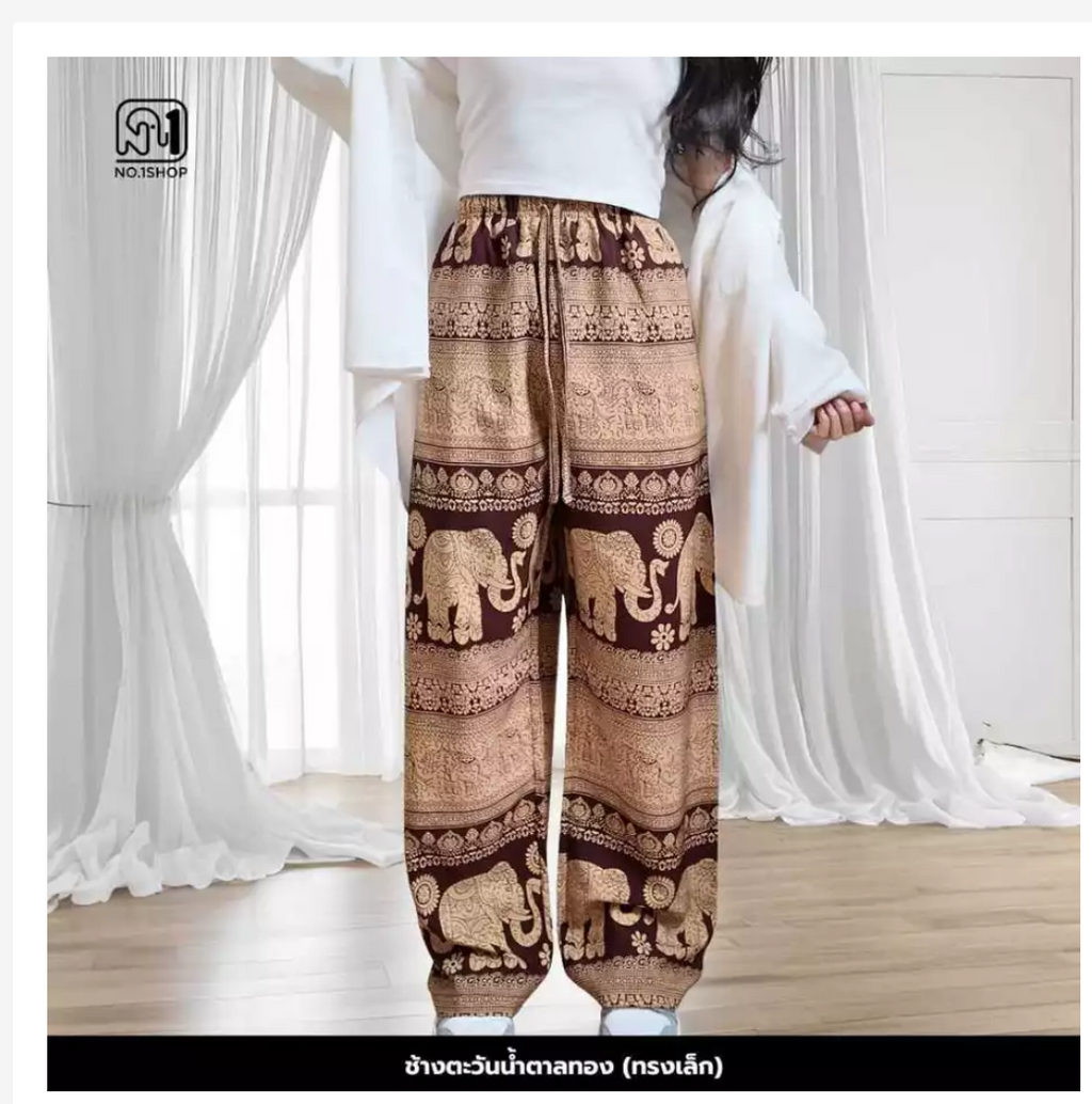 Thai Printed Straight-Leg Pants – Free Size, 53 Designs