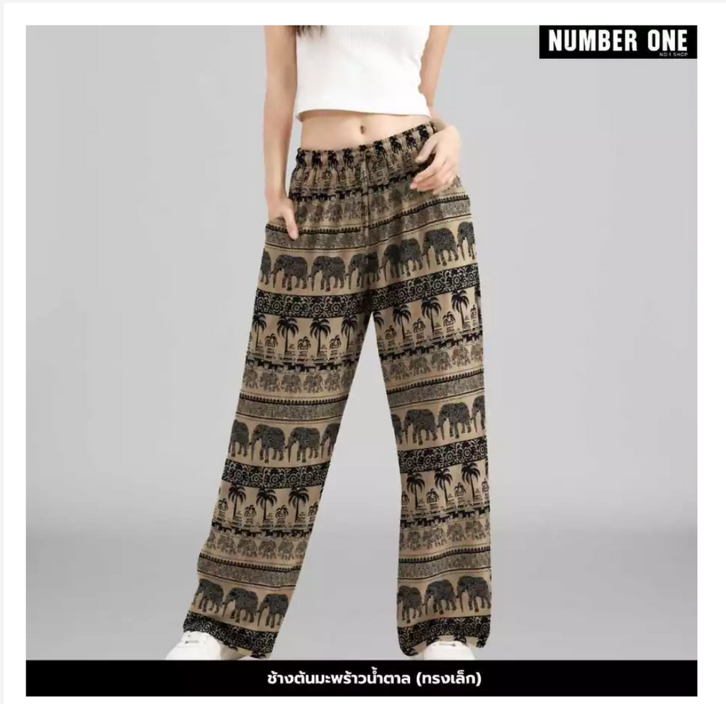 Thai Printed Straight-Leg Pants – Free Size, 53 Designs