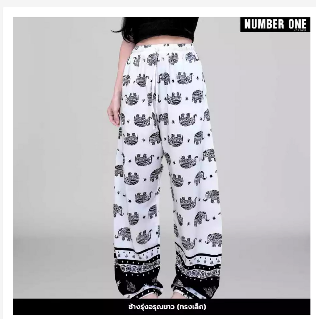 Thai Printed Straight-Leg Pants – Free Size, 53 Designs