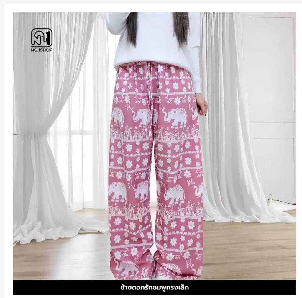 Thai Printed Straight-Leg Pants – Free Size, 53 Designs