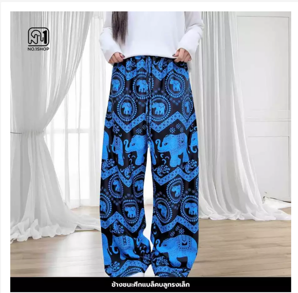 Thai Printed Straight-Leg Pants – Free Size, 53 Designs