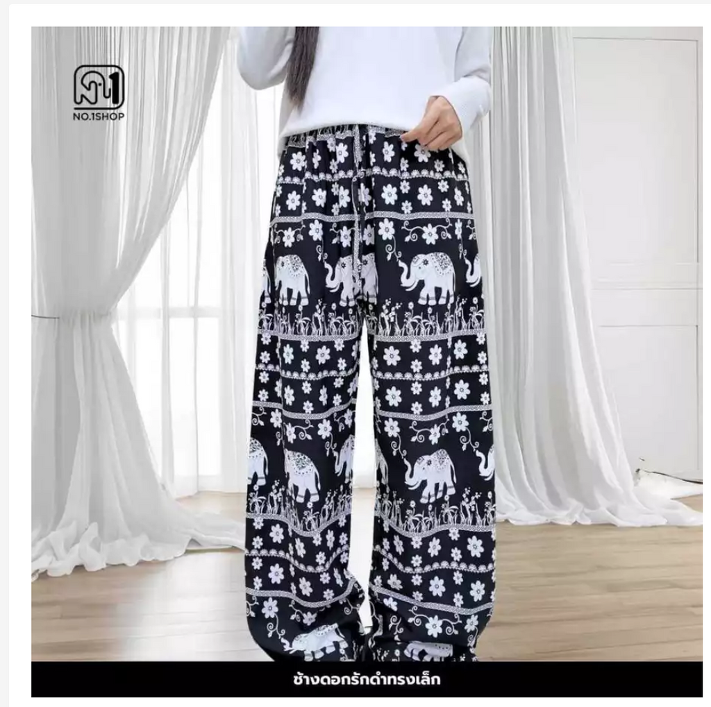 Thai Printed Straight-Leg Pants – Free Size, 53 Designs