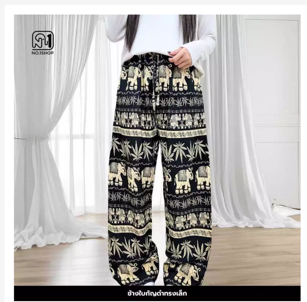 Thai Printed Straight-Leg Pants – Free Size, 53 Designs