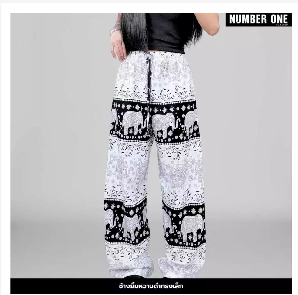 Thai Printed Straight-Leg Pants – Free Size, 53 Designs
