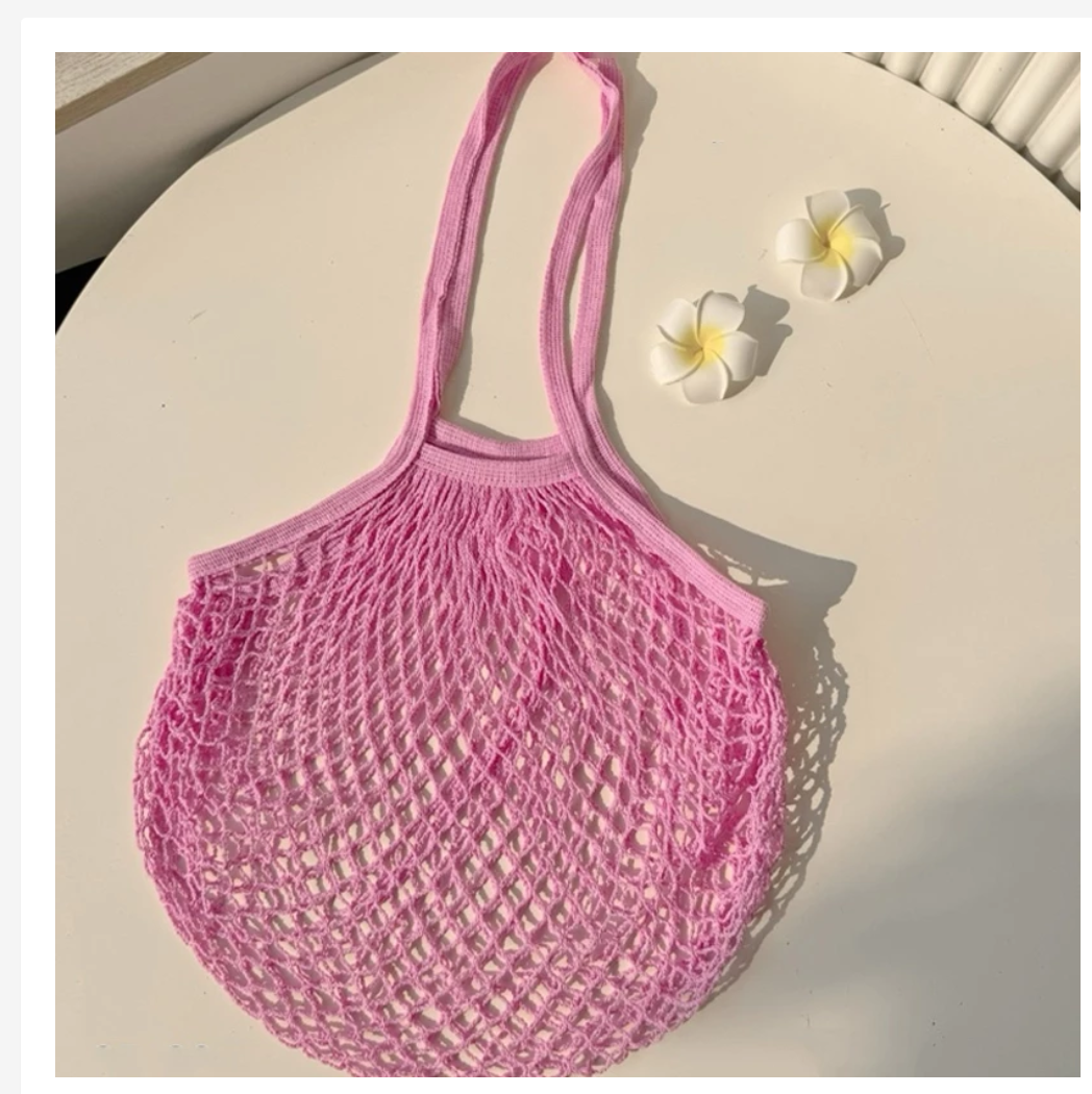 Knitted Mesh Beach & Shopping Bag – Multiple Colors