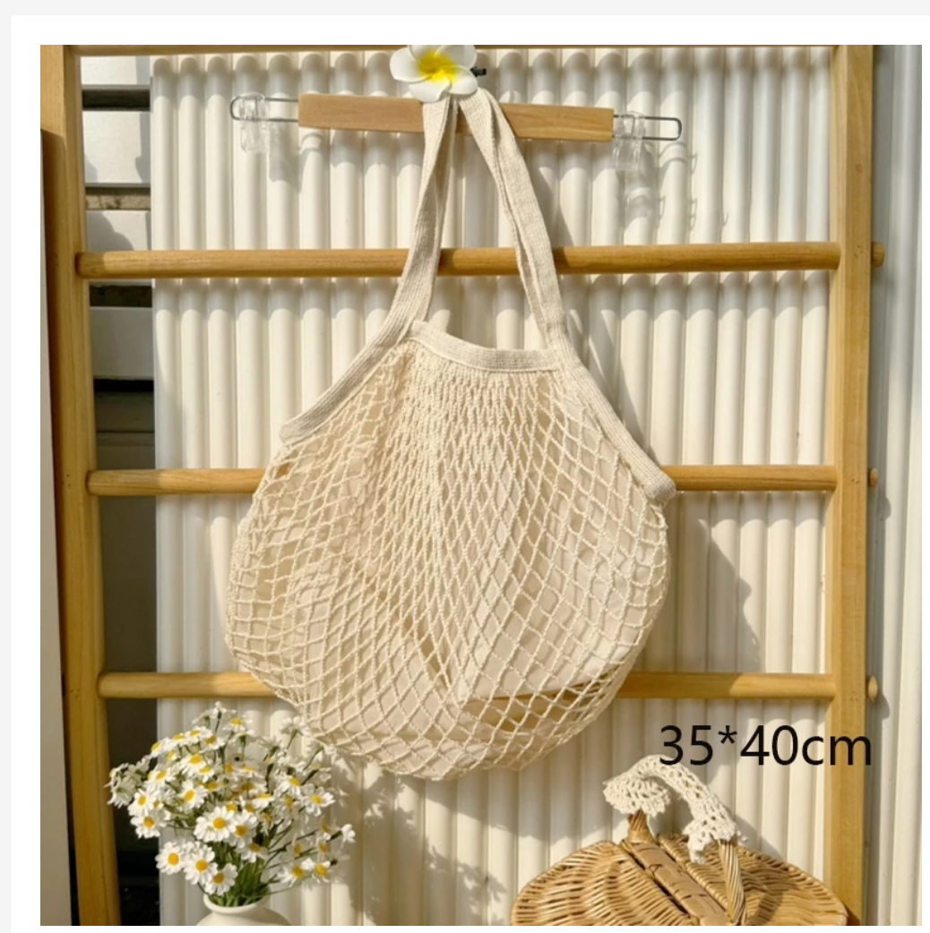 Knitted Mesh Beach & Shopping Bag – Multiple Colors