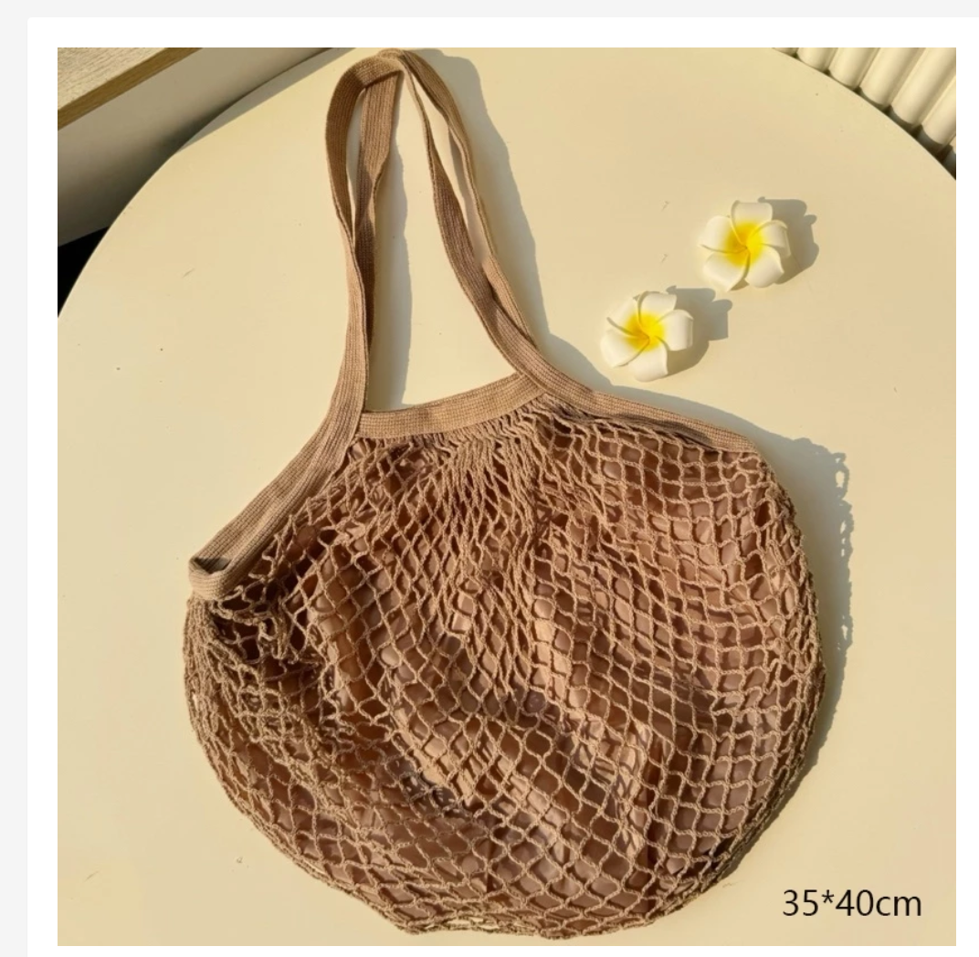 Knitted Mesh Beach & Shopping Bag – Multiple Colors