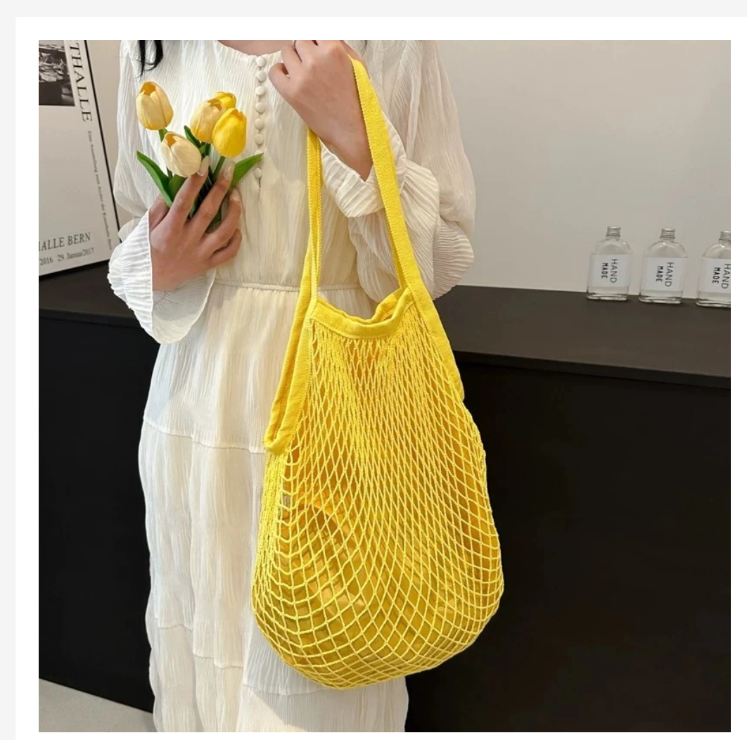 Knitted Mesh Beach & Shopping Bag – Multiple Colors