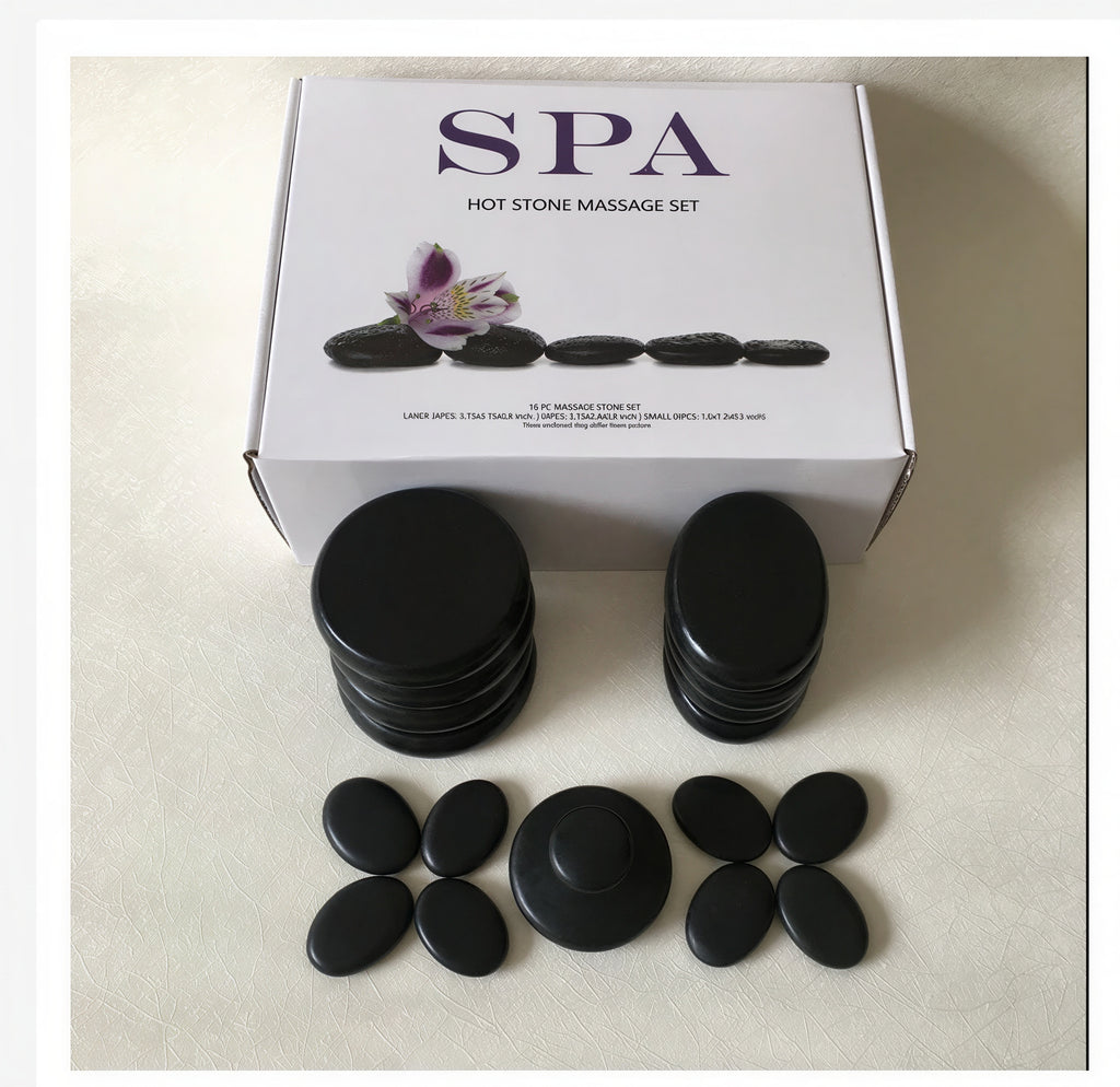 17-Piece Volcanic Hot Stone Massage Set with Gift Box