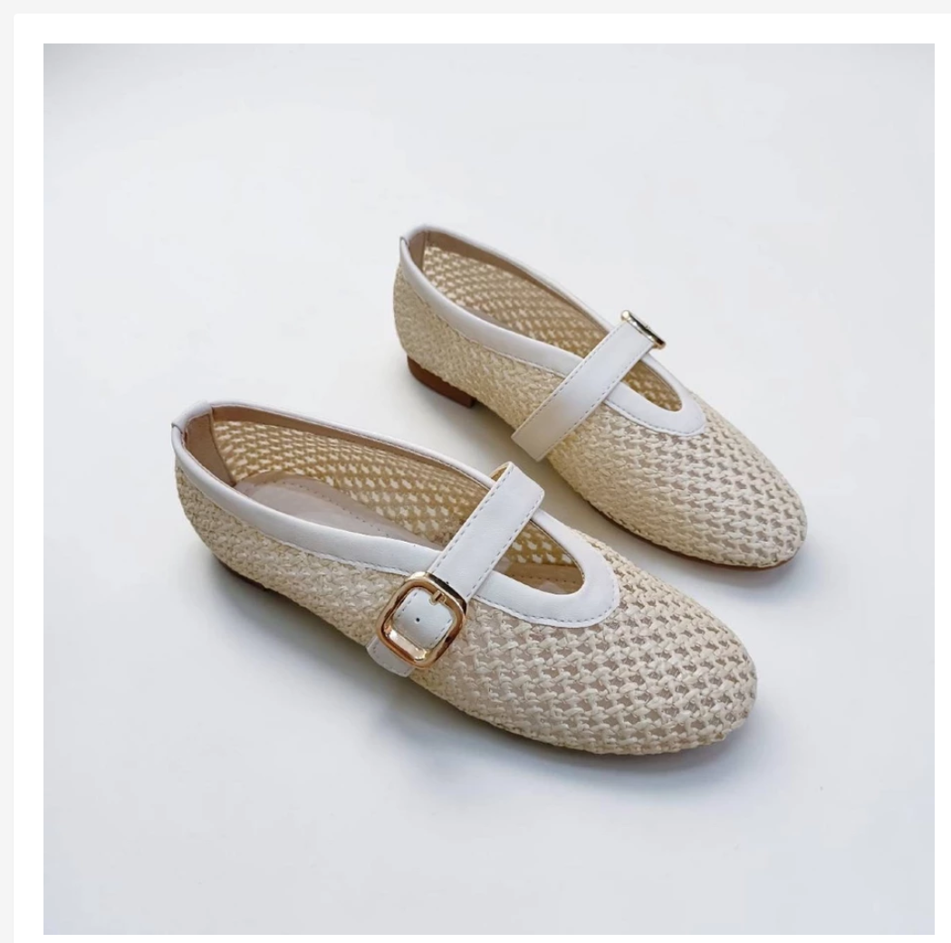 Palette Pairs Braided Mary Jane Flats – Korean Minimal Style