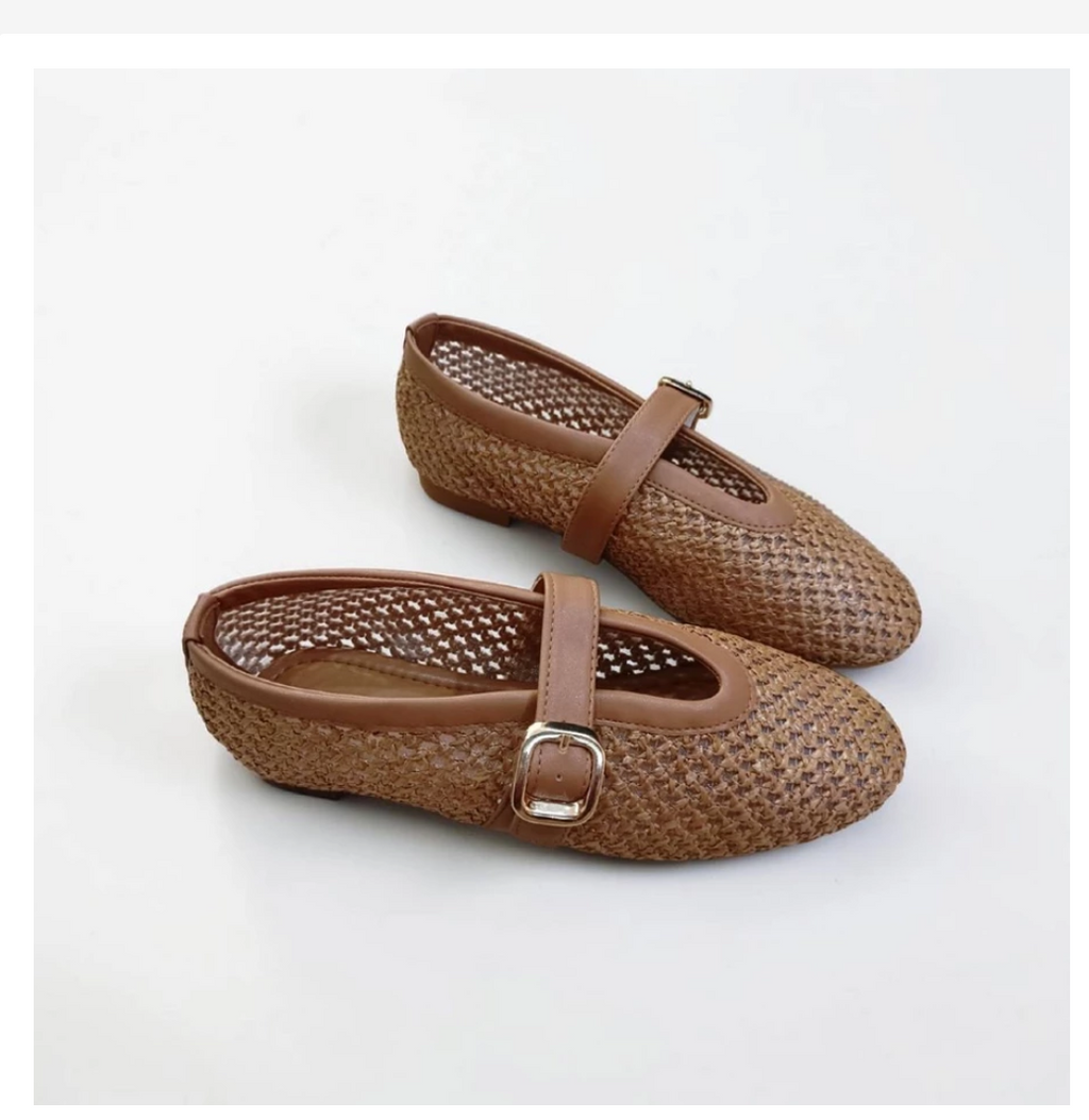 Palette Pairs Braided Mary Jane Flats – Korean Minimal Style
