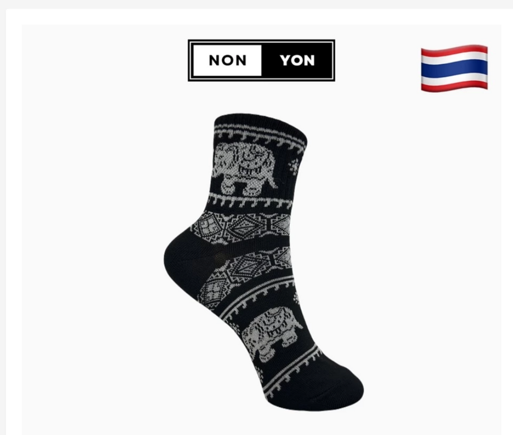 Made in Thailand Elephant Pattern Socks – 12 Designs