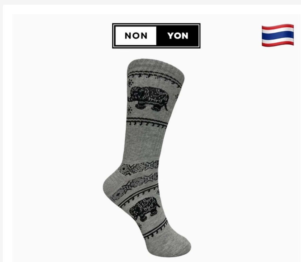 Made in Thailand Elephant Pattern Socks – 12 Designs