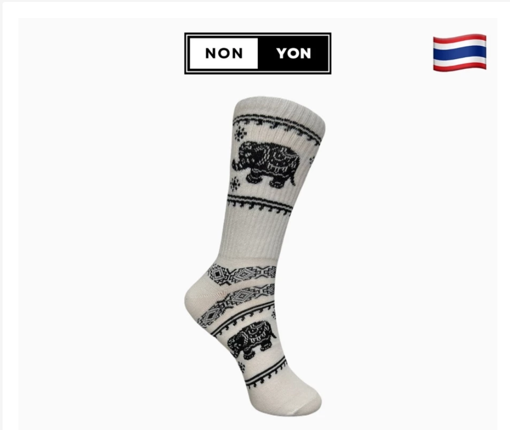 Made in Thailand Elephant Pattern Socks – 12 Designs
