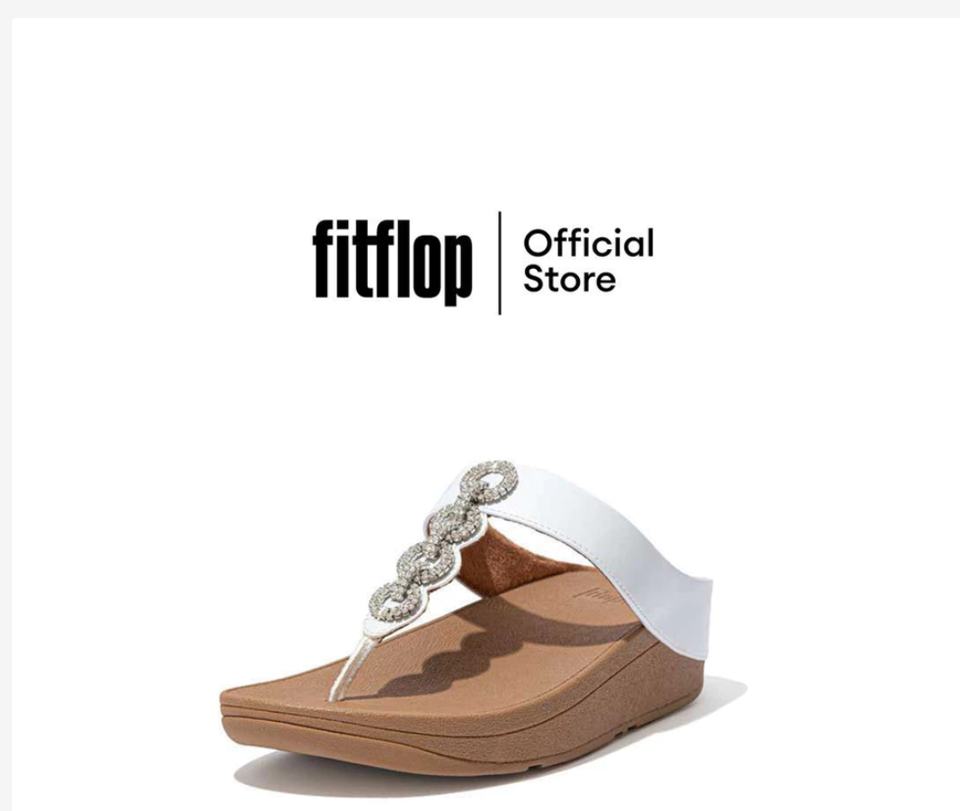 FitFlop Comm-Fino Sparkle Toe-Thongs Women’s Sandals – Urban White