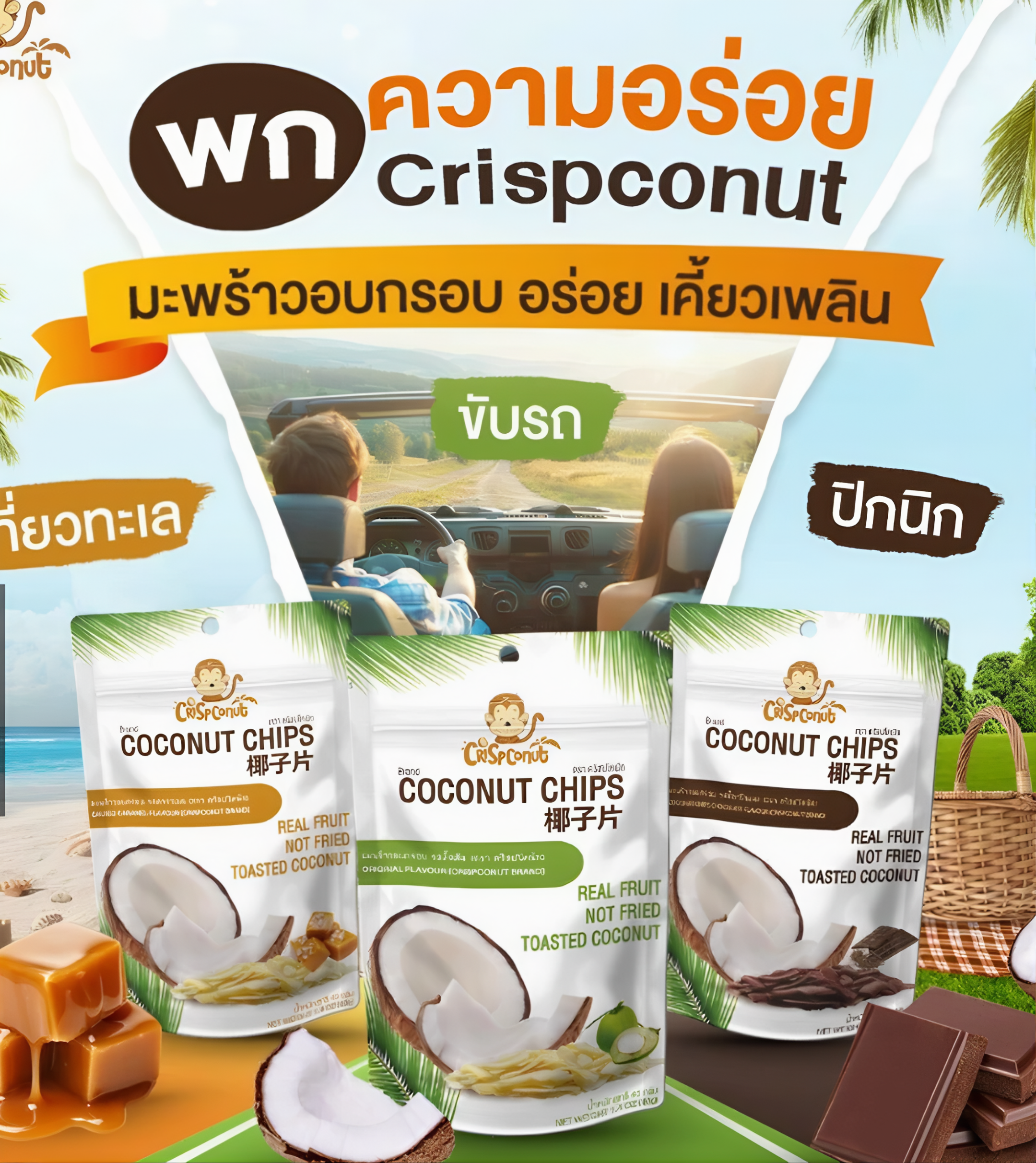 Exotic Thai Snack Gift Set Coconut Chips & Crispy Durian Bundle