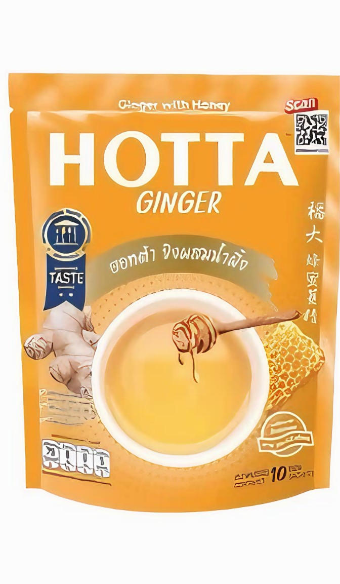 HOTTA Ginger Tea Sachets  Choose Flavor (Thai Herbal Drink)