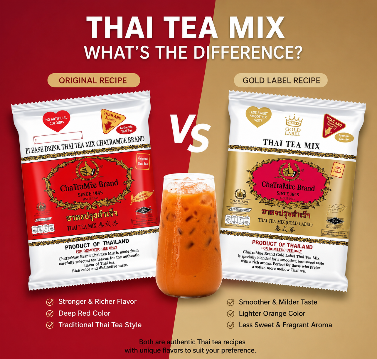 Thai Tea Mix by ChaTraMue  Authentic Thai Tea Selection
