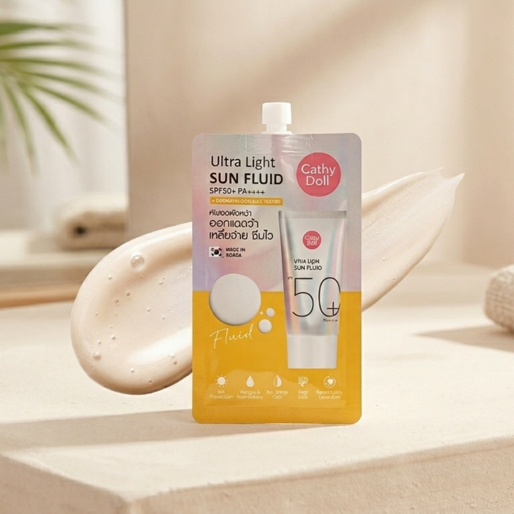 Cathy Doll Ultra Light Sun Fluid SPF50+ PA++++ – Box of 6 Sachets 7ml