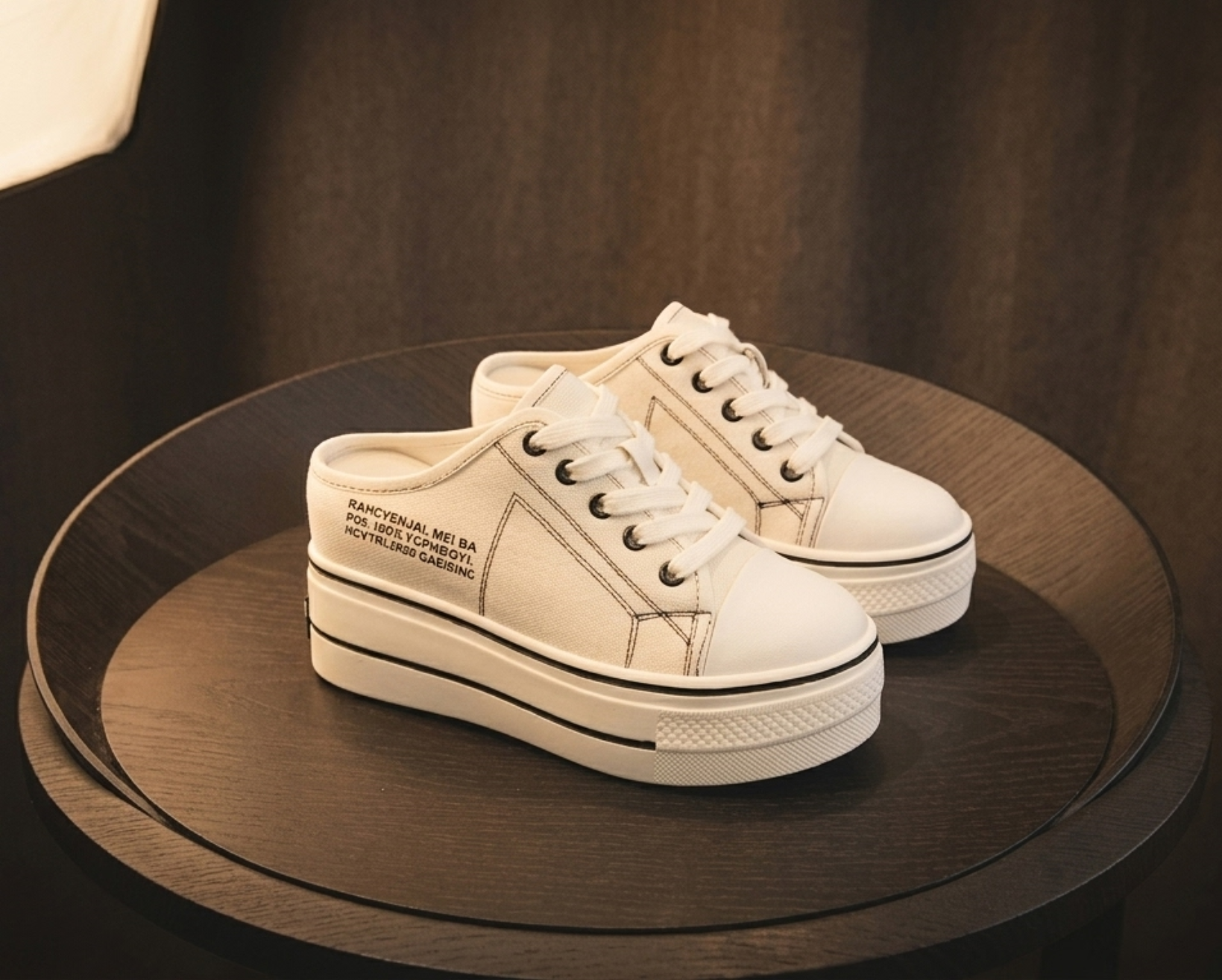 Platform Mule Sneakers  Korean Style