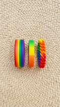 Pride Rainbow Silicone Wristbands, Set of 3 LGBTQ+ Bracelets
