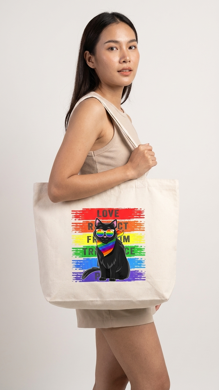 Thailand Pride Rainbow Tote Bag, Lightweight Canvas Shoulder Bag