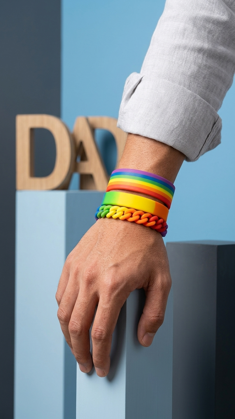 Pride Rainbow Silicone Wristbands, Set of 3 LGBTQ+ Bracelets