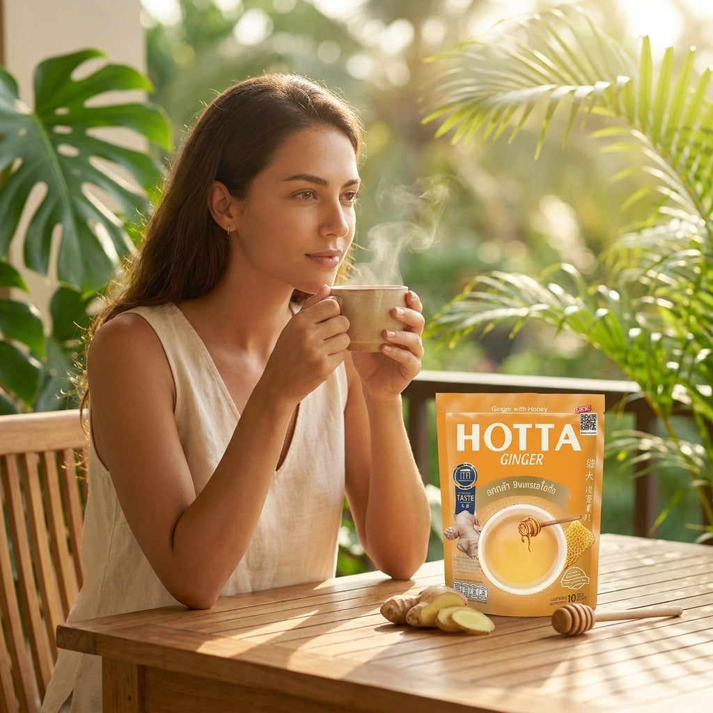 HOTTA Ginger Tea Sachets  Choose Flavor (Thai Herbal Drink)
