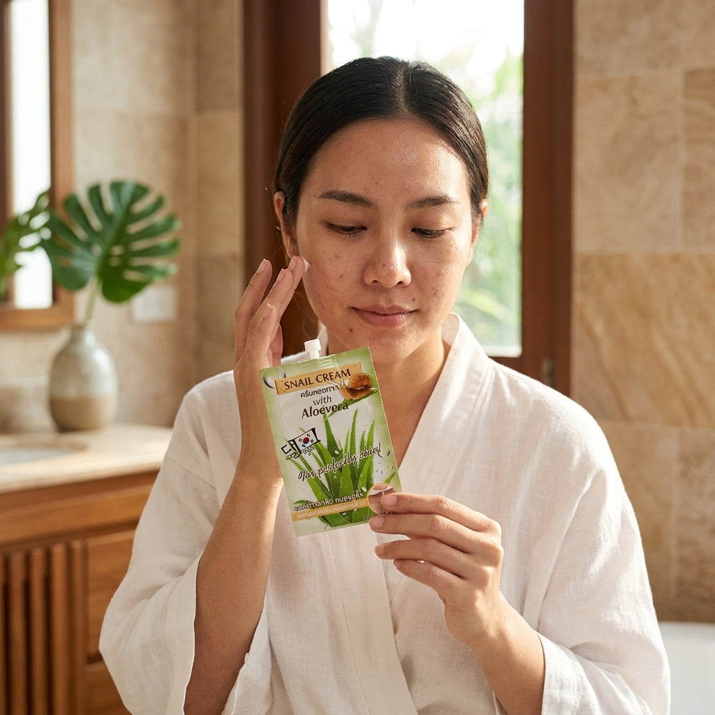 Snail Aloe Vera Face Cream Soothing Hydrating Gel Moisturizer