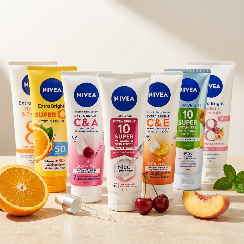 NIVEA Extra Bright Body Serum Lotion Vitamin C Brightening Smooth Skin