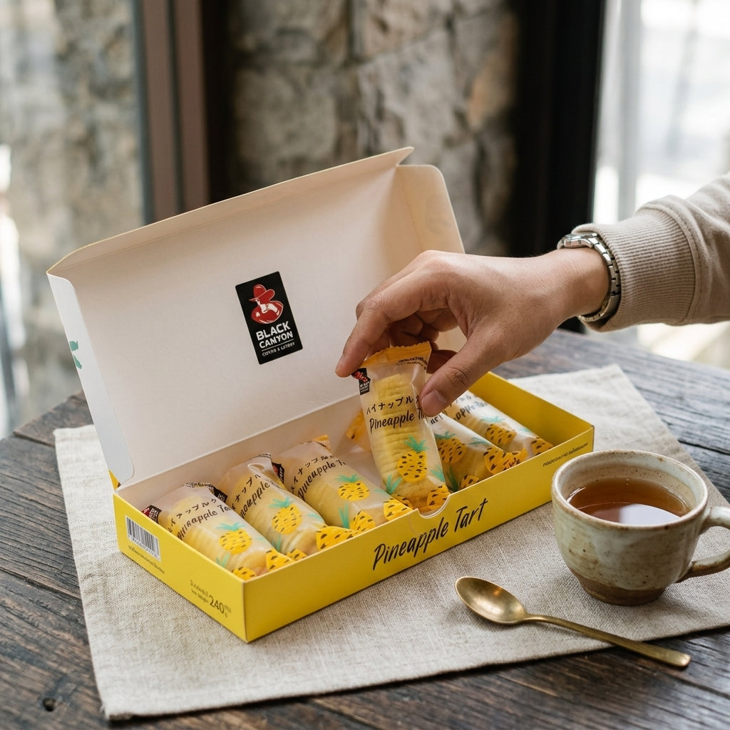 Thai Pineapple Tart Premium Butter Cookies Black Canyon 6 Pack