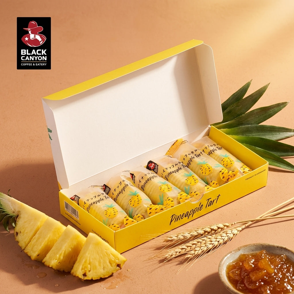 Thai Pineapple Tart Premium Butter Cookies Black Canyon 6 Pack