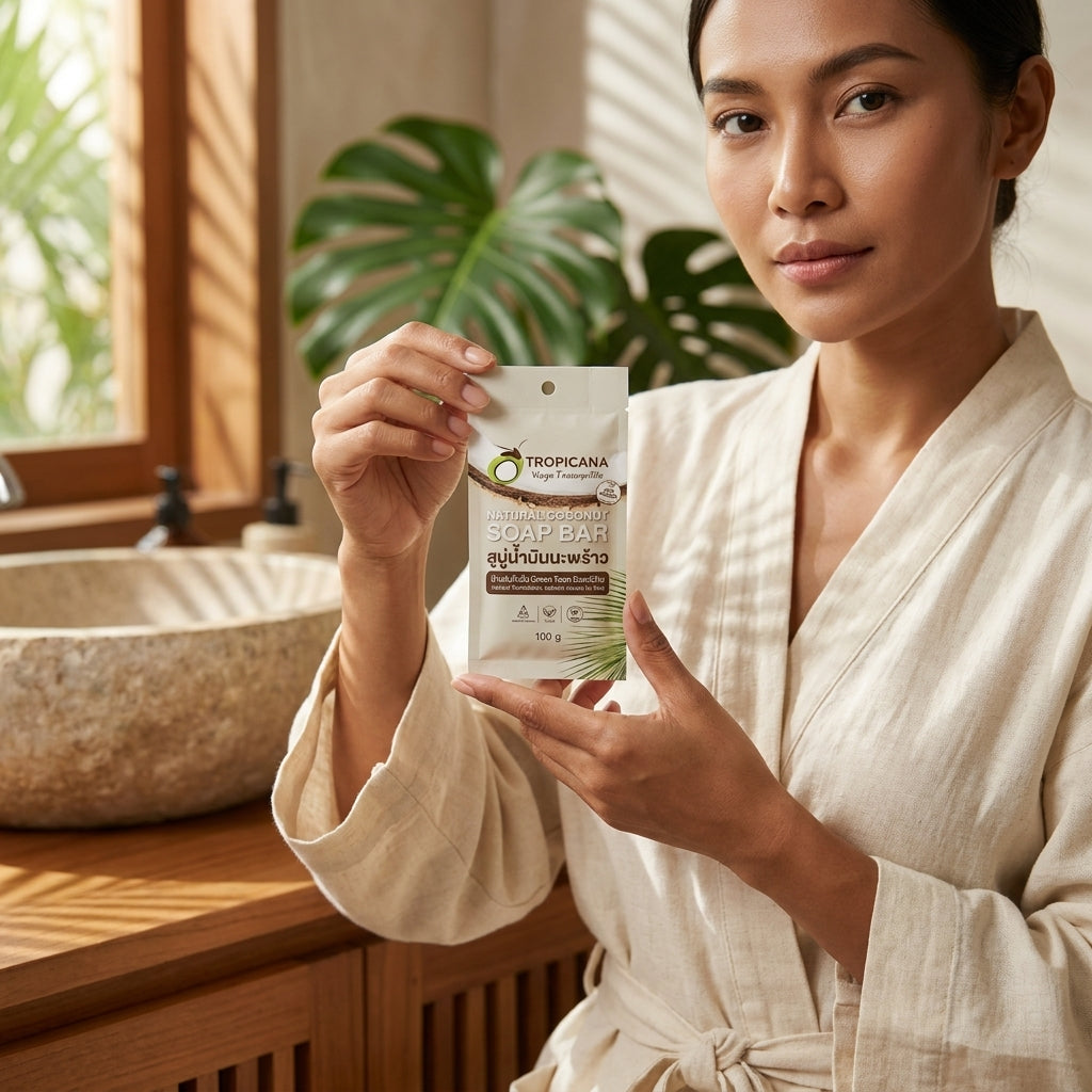 Thai Coconut Spa Gift Set Full Body Beauty & Hair Care Bundle in Bamboo Box