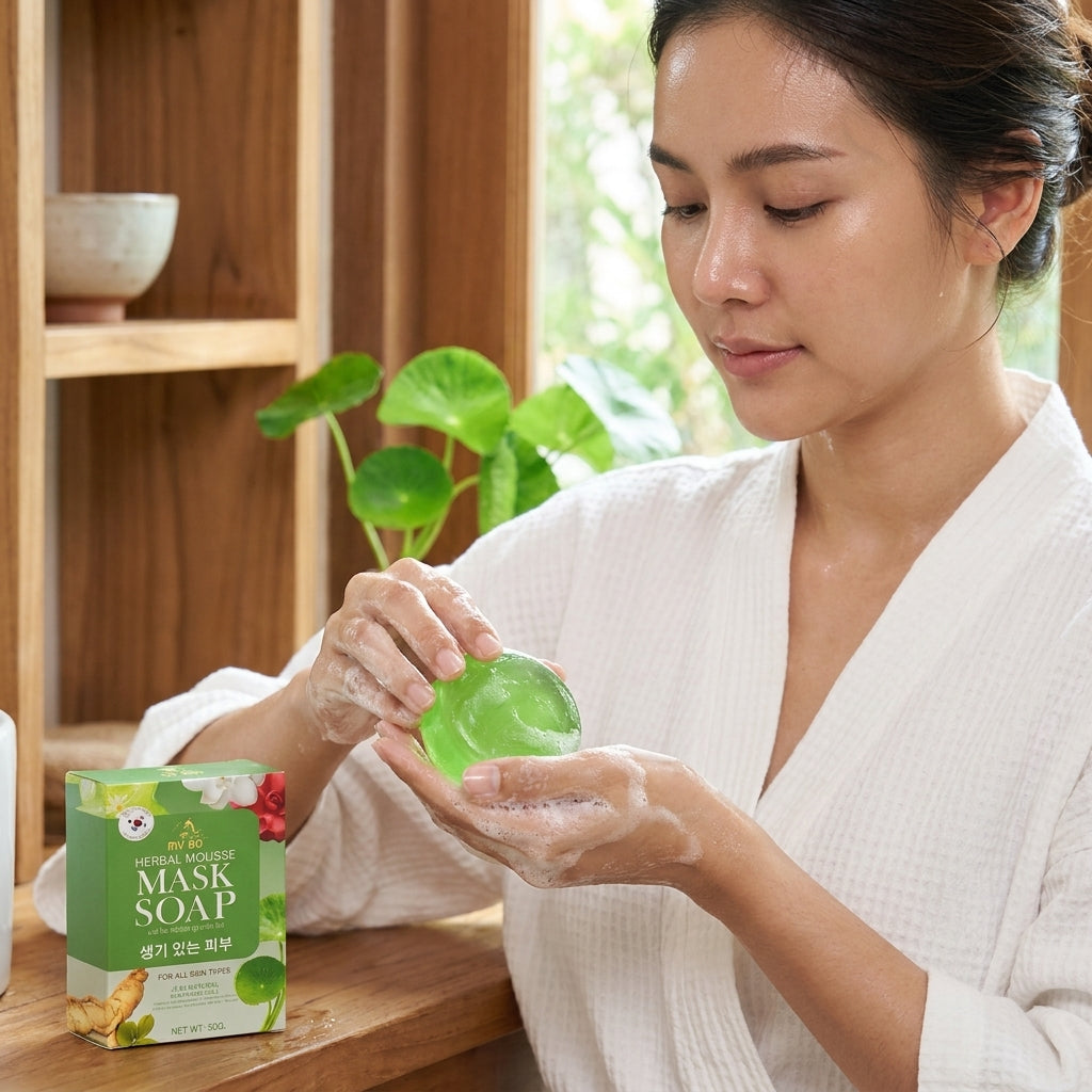 Herbal Mousse Face Mask Soap – Brightening & Even Skin Tone