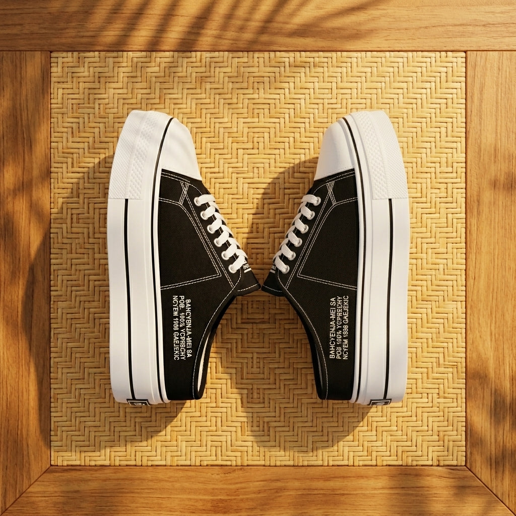 Platform Mule Sneakers  Korean Style